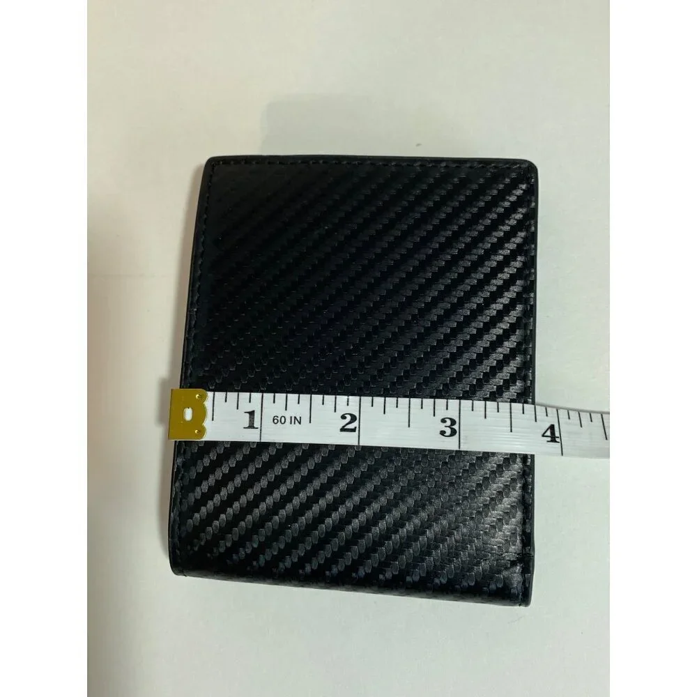 Men’s Bifold Black Wallet Interior Card Slots ID Window NWB‎